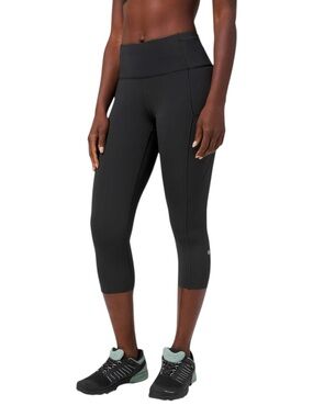 Lululemon Fast & Free Crop Leggings Size 4 US Black Nulux Running 19” Inseam